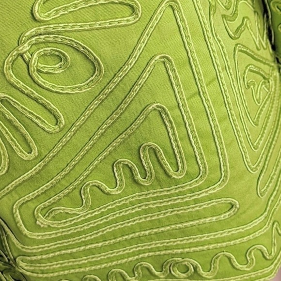 Joni B Lime Green Embroidered Trapeze Blazer - Picture 8 of 11